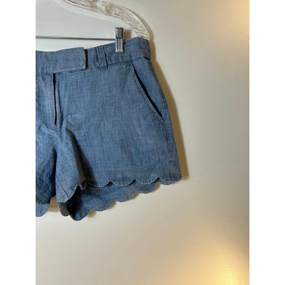 J. CREW Women’s Scalloped Hem Chambray Shorts / Size: 4 - Picture 6 of 6